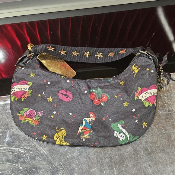 NWOT Betseyville Betsey Johnson Black & Gold Traditional Tattoo Vintage Purse - Picture 11 of 11